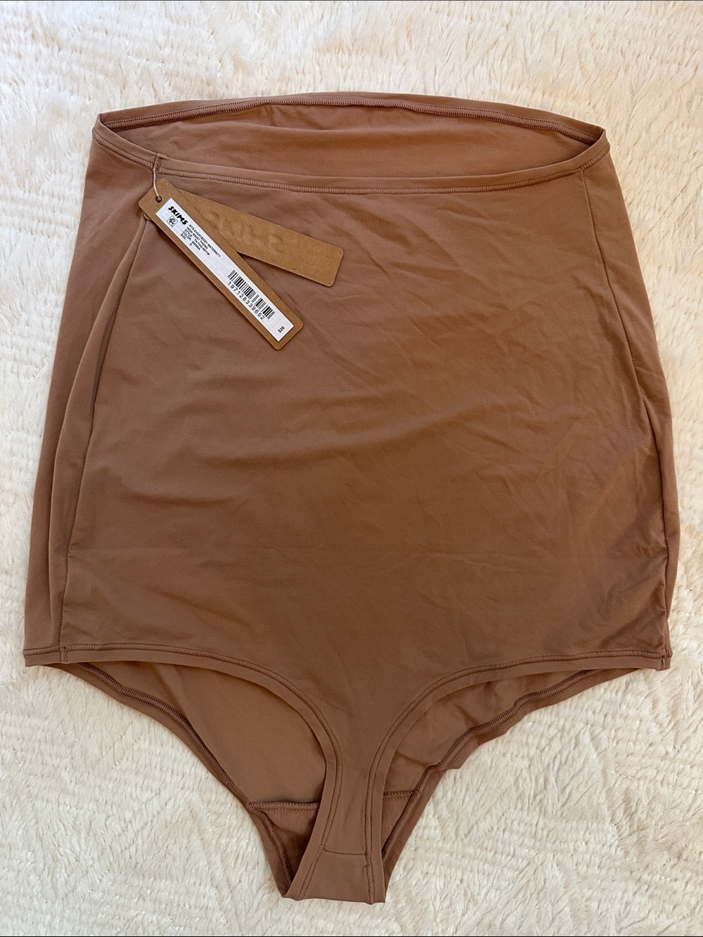 SKIMS Fits Everybody High-Waist Maternity Thong in Sienna